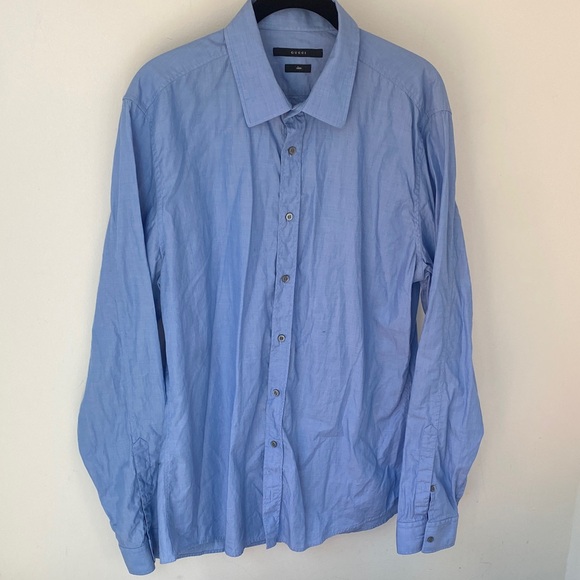 Gucci blue button down dress shirt